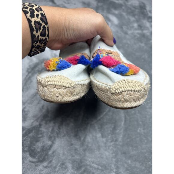 Soludos Blue Tasseled Camel Espadrilles Colorful Fun Resort Vacation Size 8.5 - Picture 9 of 9